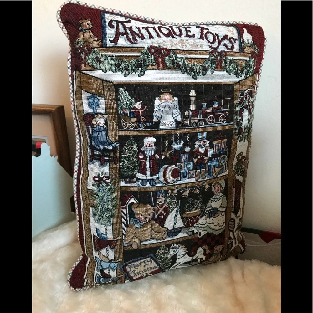 ❤️ Rare Vintage 1980’s Christmas Antique Toys Pillow